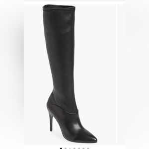 Reiss Black Leather Carina Knee-High Boots